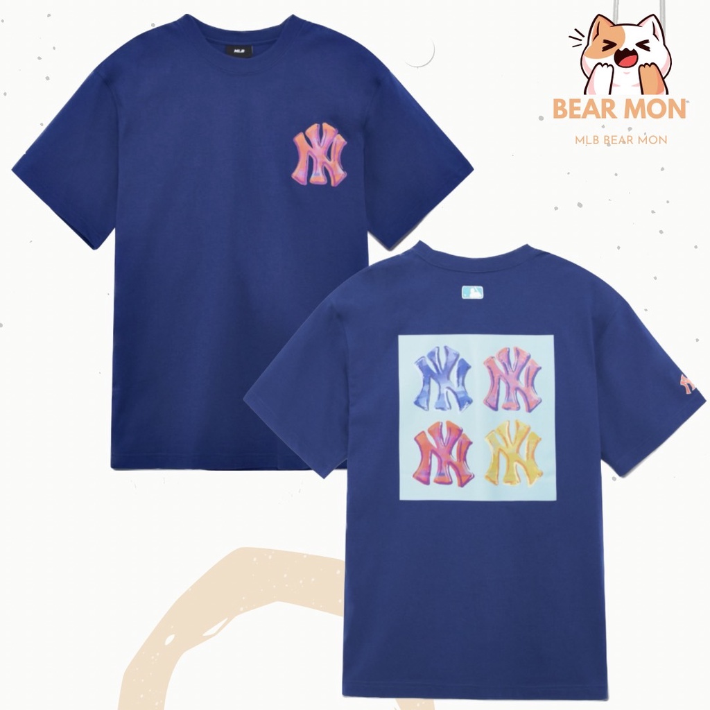 Áo Phông Nam Nữ MLB Pop Art Graphic Overfit Short Sleeve T-Shirt Detroit Tigers 3Atsl0233 Trắng xanh vàng