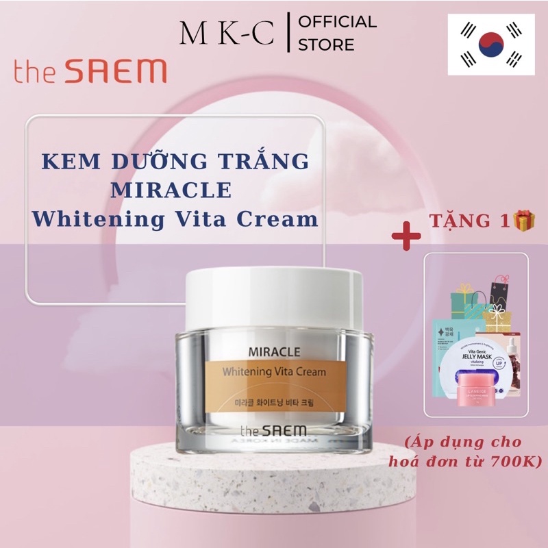 Kem Dưỡng Trắng Miracle Whitening Vita Cream Của The Saem