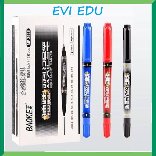 Bút dạ kính 2 đầu không xóa được MP2926 / Bút lông dầu Baoke 2926