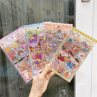 [Xưởng sỉ] Combo 5 Set hình dán, sticker cute 6 tấm