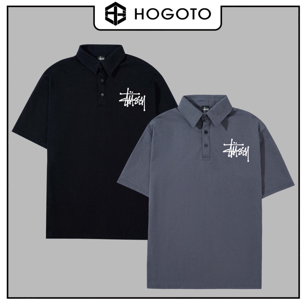 Áo mẫu chữ STUSSY ngực trái, Áo polo unisex form dáng tươi trẻ , thời trang và năng động