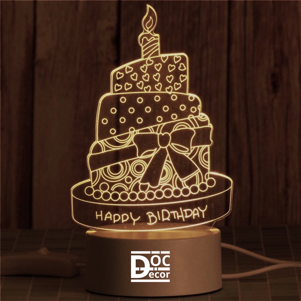 Đèn ngủ 3D dễ thương ánh sáng ấm áp, Đèn led decor, Quà tặng độc đáo