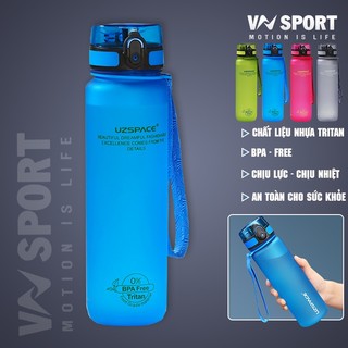 Bình nước tập gym, thể thao, đi học uzspace chất liệu tritan bpa-free