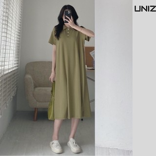 Váy cổ polo dáng suông chất coton mát rượi - Vay3228