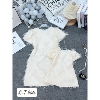ĐầM Tua Rua chữ A cho các mom mặc cặp với bé siêu cưng