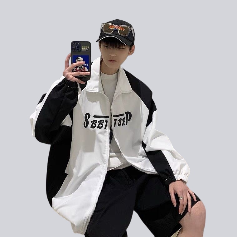 Áo khoác gió SBBT hàng Chính Hãng đôi nam nữ 2 lớp unisex chất liệu dù cao cấp unisex form rộng brand jacket