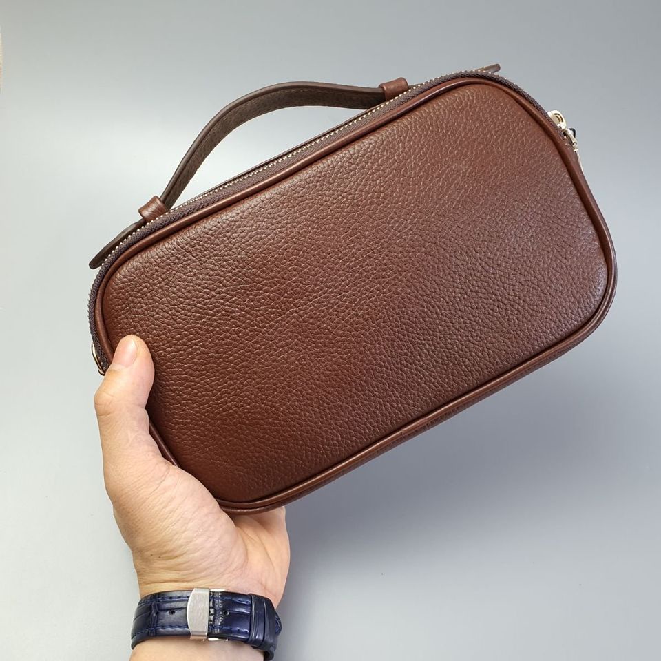 Clutch hộp kết hợp túi đeo chéo da Pu vân mill