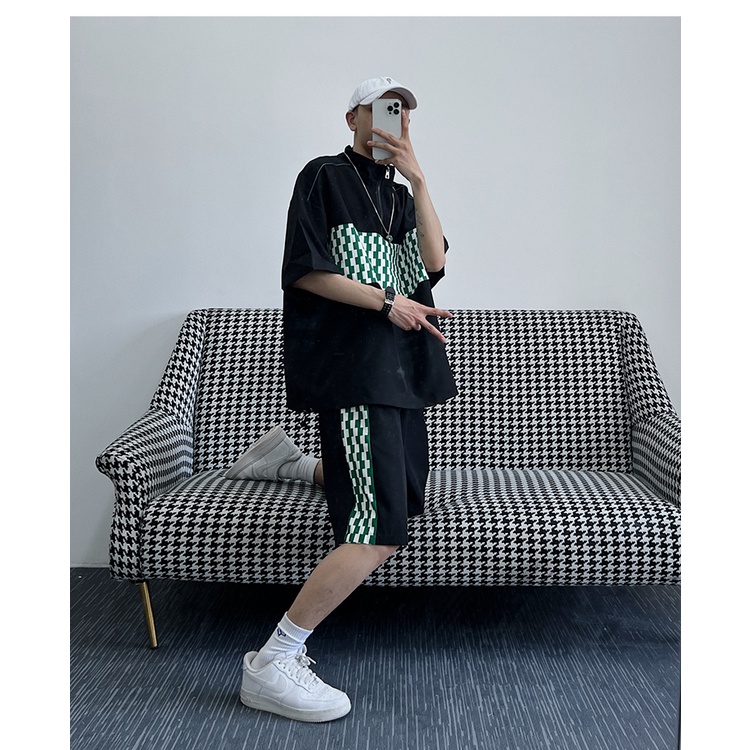 Bộ Thể Thao Nam Hè Cổ Trụ Phối Khóa Kéo Cao Cấp, Chất Liệu Cotton Mịn Mã TRU02 Cá Tính