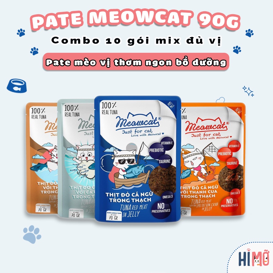 Pate meowcat, pate cho mèo Thơm Ngon Bổ Dưỡng Gói 70g - Mix đủ vị