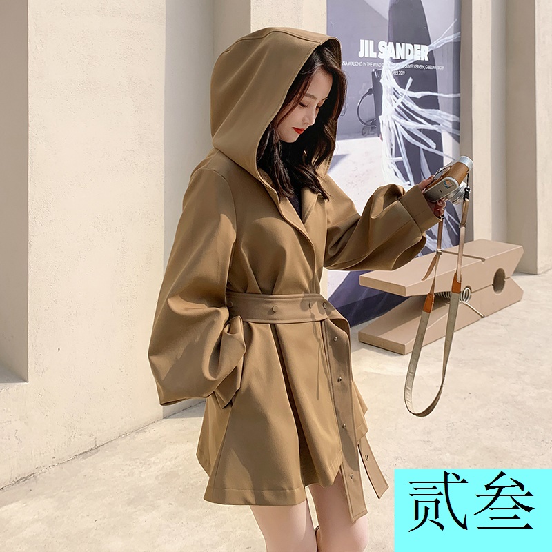 Áo Khoác Kaki Có Mũ Trùm Dáng Ngắn Rộng Thời Trang Mùa Thu Hàng Mới 2023 Dành Cho Bạn Nữ