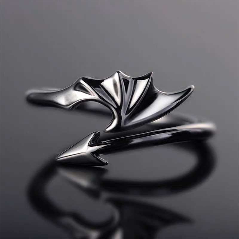 Nhẫn Đôi Cánh Thiên Thần Ác Quỷ Sáng Tạo Cá Tính Phong Cách Nhật Hàn Cho Nam Và Nữ