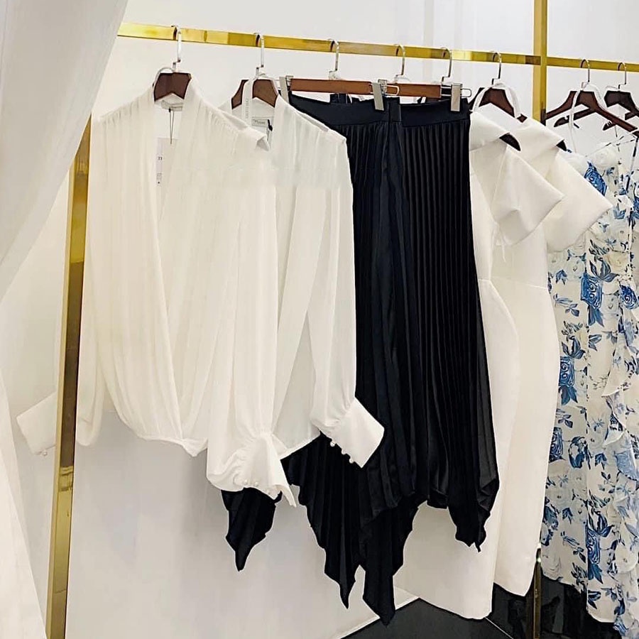 Áo Sơ Mi Kiểu Đắp Chéo Tay Dài Sang Chảnh AP006 - Lolla Fashion