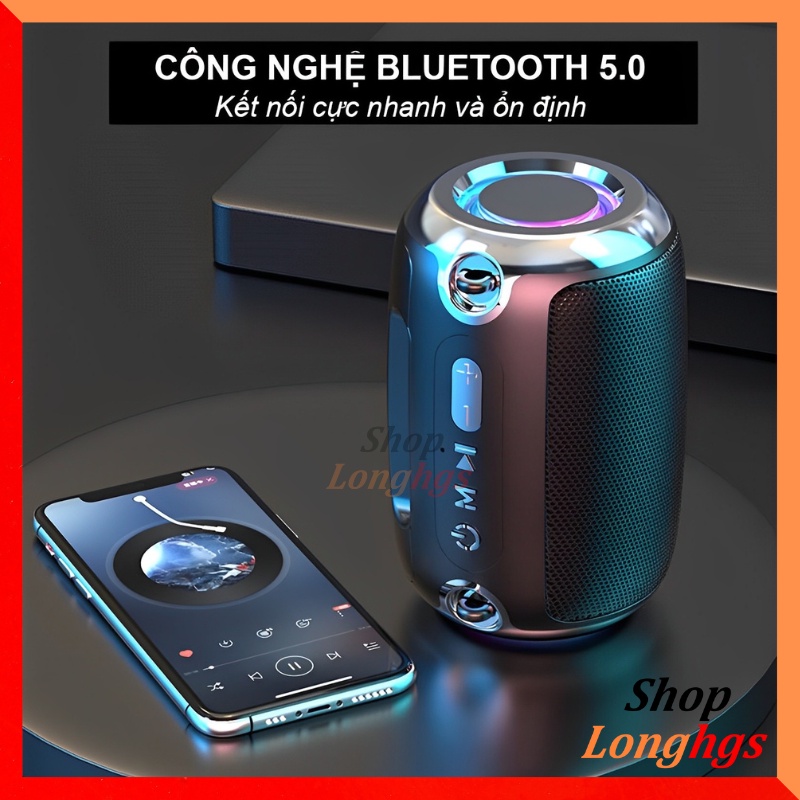 Loa bluetooth F8 có đèn RGB đổi màu cực ngầu - Mẫu loa mini bass mạnh, nhỏ gọn, tiện lợi, pin trâu tiện lợi đi du lịch