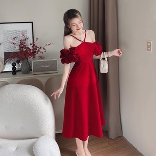 (ĐẦM BIGSIZE 50KG ĐẾN 90KG ) đầm đi tiệc dây chéo cổ