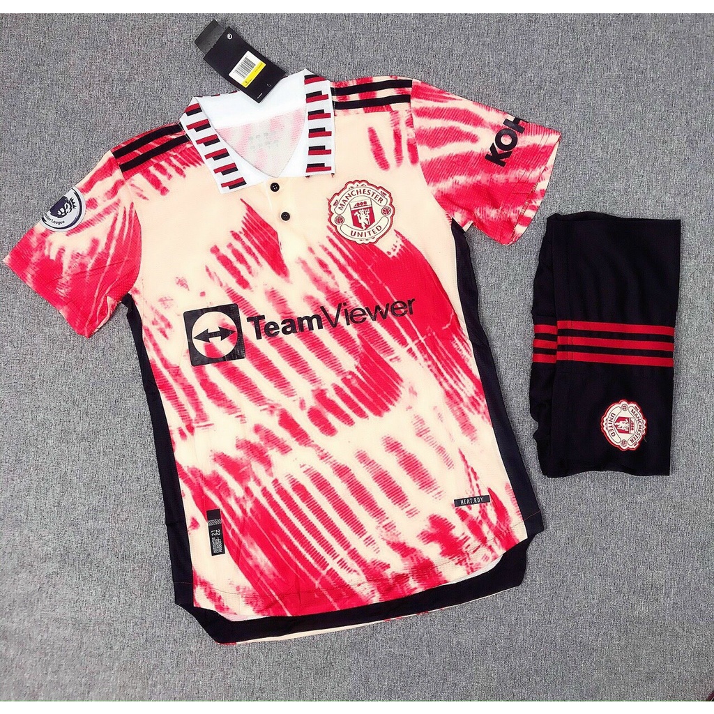 Áo đá bóng CLB Manchester United Loang 2022 2023 mới nhất, Bộ quần áo đá bóng nam MU vải đẹp cao cấp