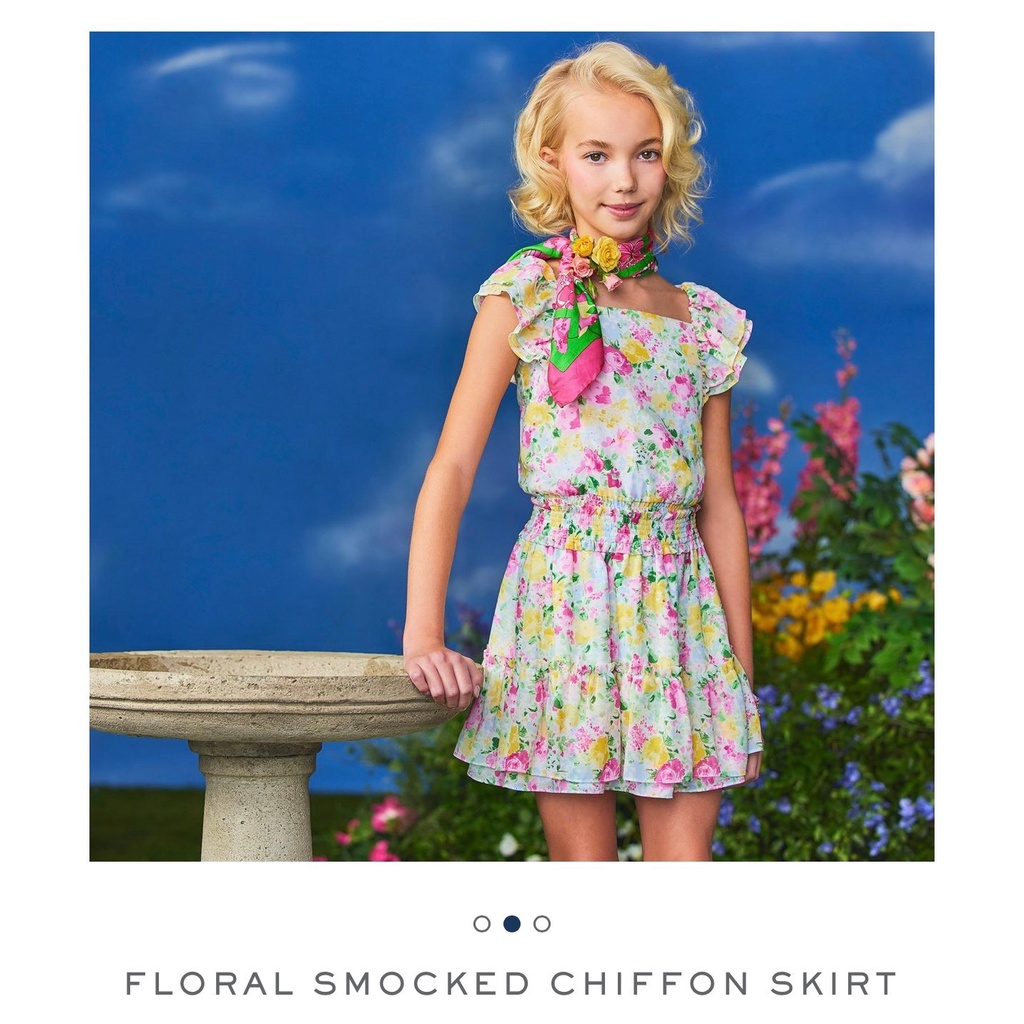 Chân váy chiffon Janie & Jack hoa hồng vàng size 4 - 18y