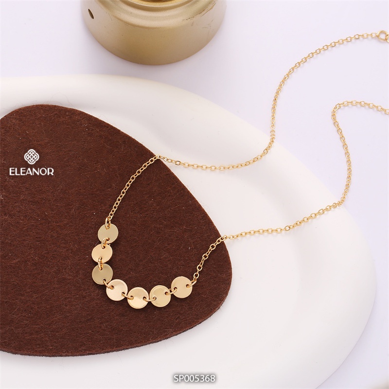 Dây chuyền bạc nữ Eleanor Accessories thiết kế mặt tròn mắt xích vòng cổ choker phụ kiện trang sức 5368