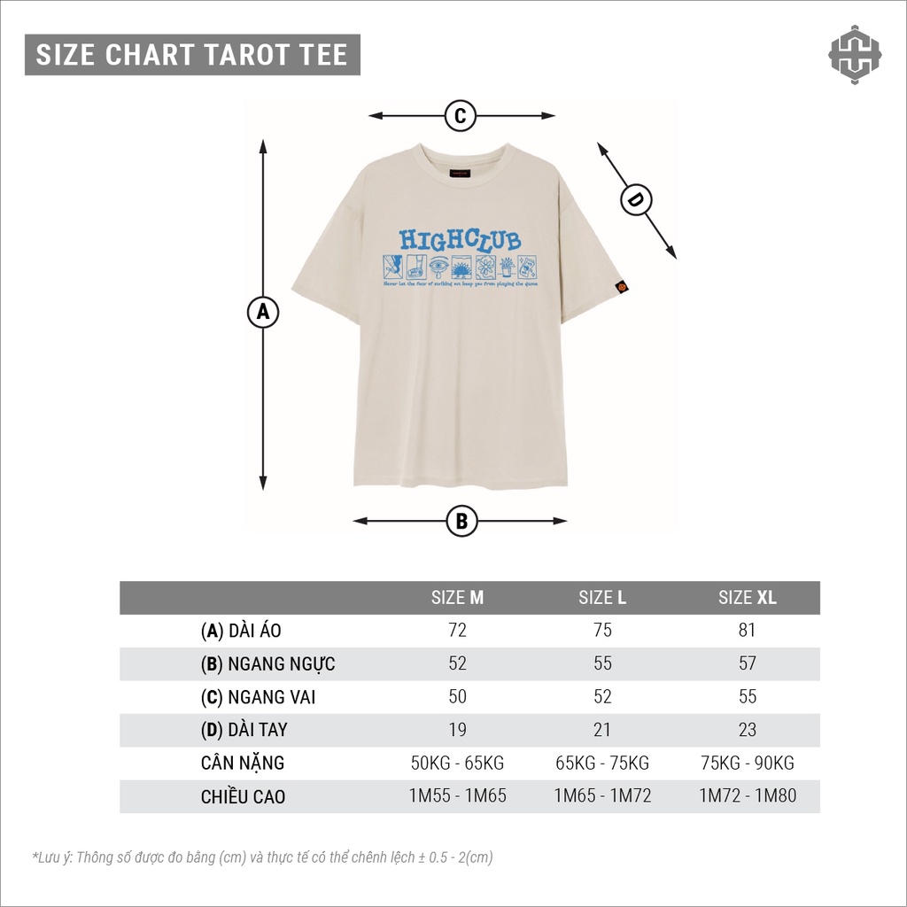 Áo Thun TAROT Tay Lỡ Unisex Nam/Nữ Đen/Beige Cổ Tròn - HIGHCLUB Brand Chính Hãng
