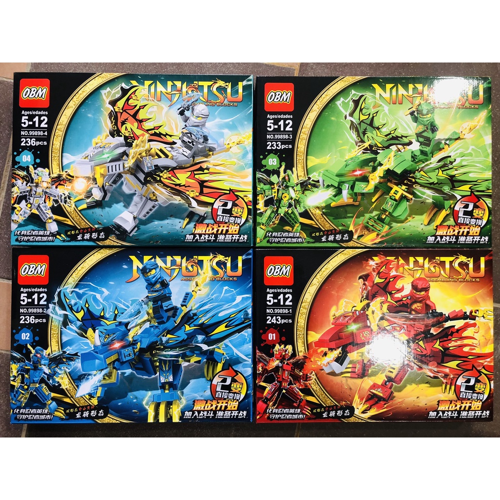 Bộ Lego Ninja Go hình xe máy bay, lego rồng xe đại chiên cho bé phát triển trí tuệ