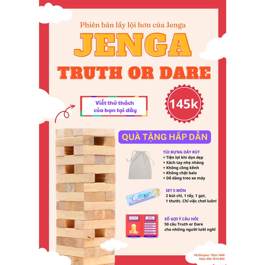 JENGA TRUTH OR DARE - Rút gỗ phiên bản Thách hay Thật cực vui
