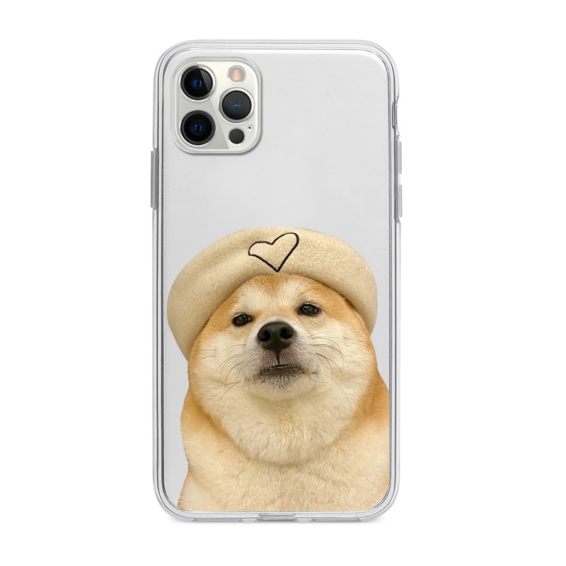 Ốp Điện Thoại Mềm Hình chú chó đội mũ trái tim Cho iPhone 14 13 12 11 Pro Max Xs Max Xr X 7 8 6 6s Plus u577