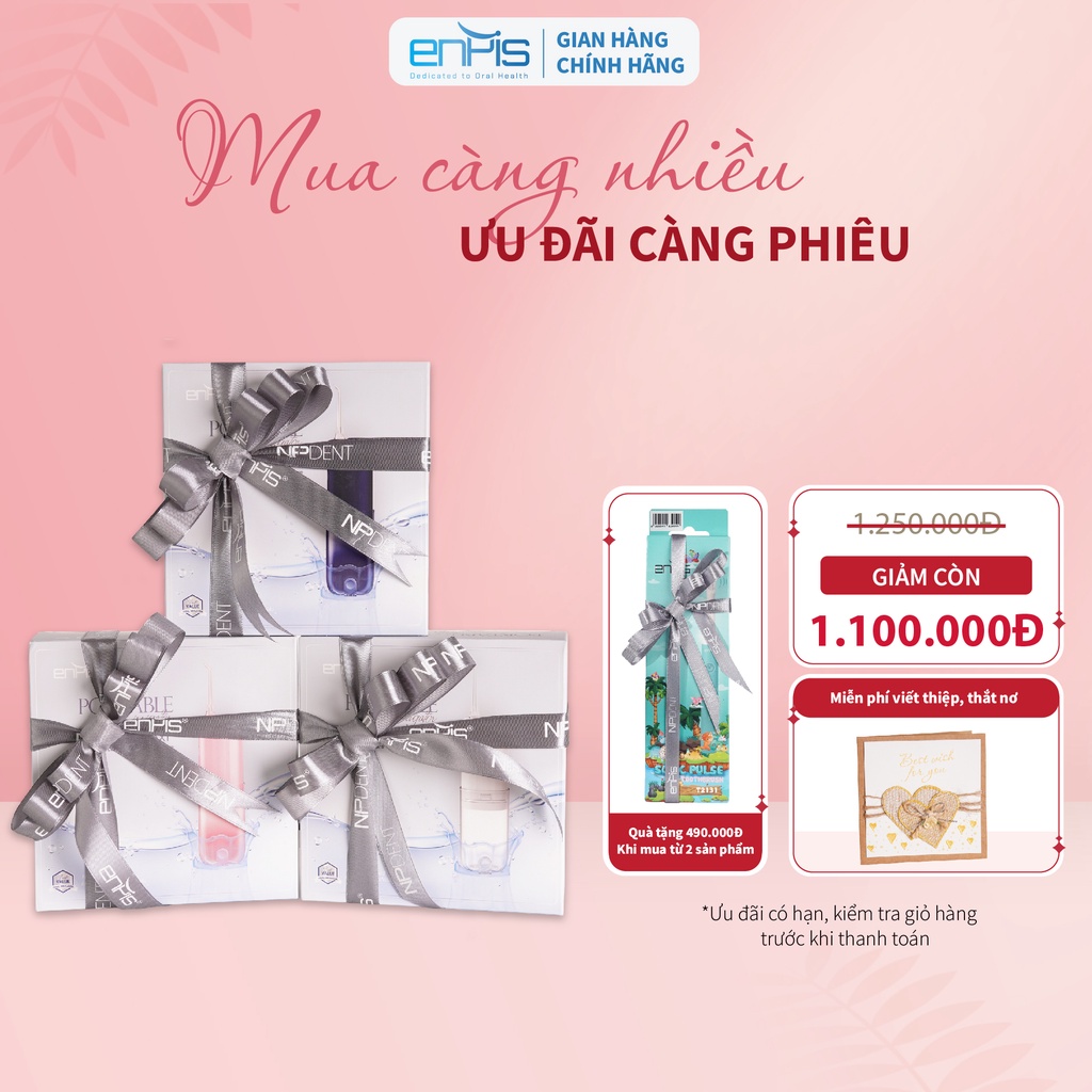 Máy tăm nước ENPIS - Smart Irri Max 1 với 4 chế độ làm sạch, tuỳ chỉnh áp lực nước, tiện lợi mang đi du lịch