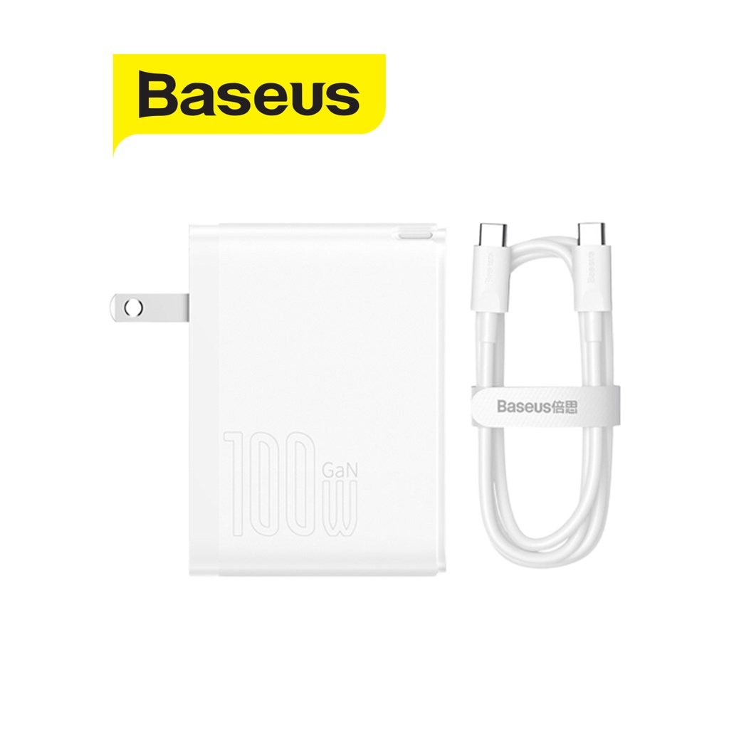 Bộ sạc nhanh Baseus GaN5 Pro Fast Charger C+U 100W kèm cáp sạc Type-C to Type-C dài 1m , chân dẹt