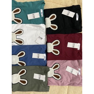 (Ảnh thật shop chụp) Áo thun nữ Nơ thỏ 3158 tay lỡ form rộng chất cotton khô loại 1