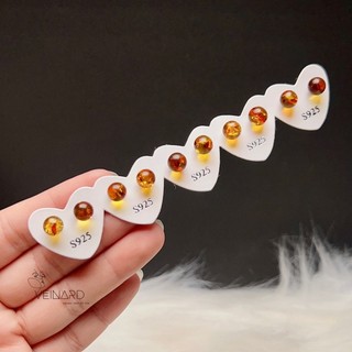 Bông tai hổ phách bac 925