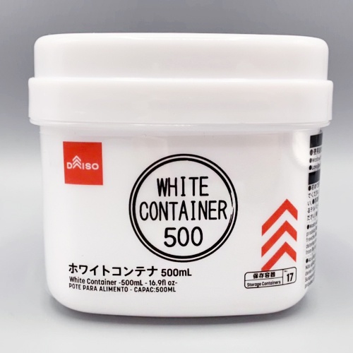 Daiso Hộp Bếp White Container -500ml - 16.9Fl Oz-