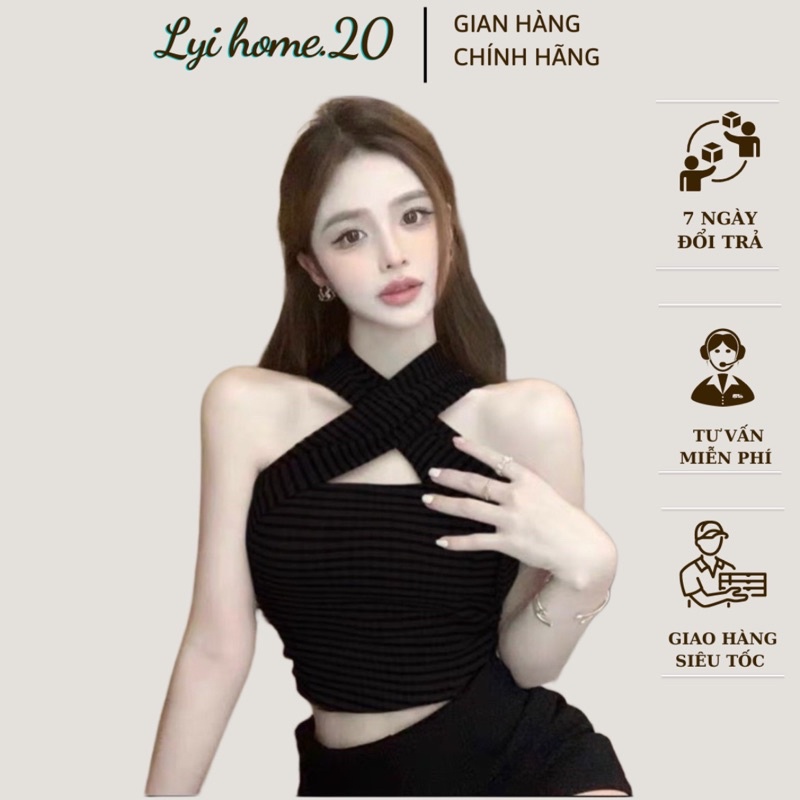 Áo thun croptop Lyihome đa năng mặc được 4 kiểu