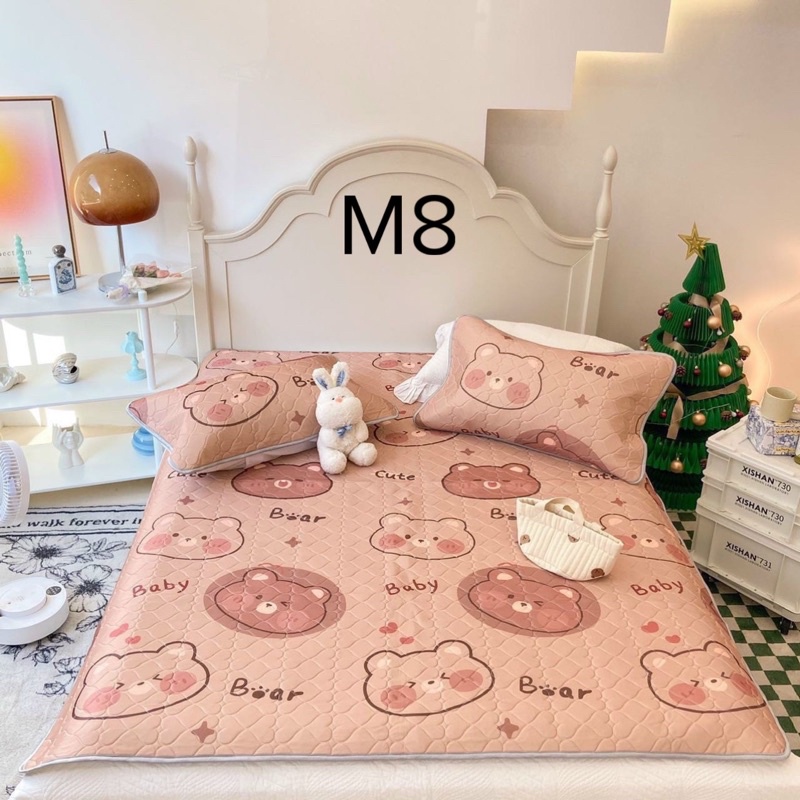 Chiếu điều hoà cao su non latex 2D,Chiếu dày hơn 2kg chất vải thun lạnh mềm mịn thoáng mát