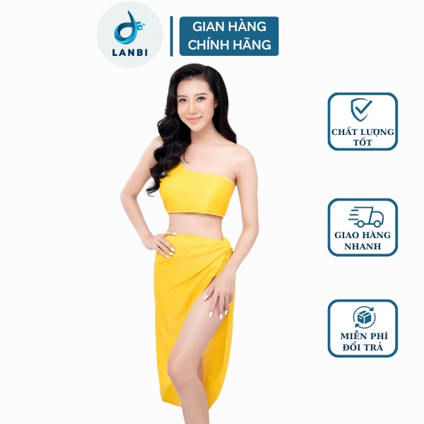 Đồ Bơi Nữ Bikini Lanbishop Đi Biển Hai Mảnh Set 3 Món Quây Sexy Lanbi 015