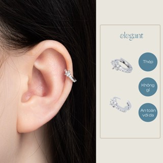Khuyên tai vòng đá 8mm MINI CRYSTAL STAR HOOP Elegant (Giá 1 chiếc)
