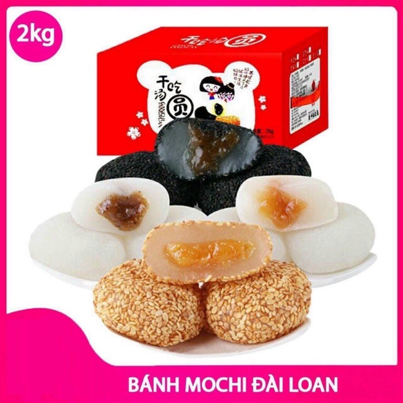 Thùng 2kg Bánh Mochi Đài Loan mix 4 vị hai cô gái siêu ngon