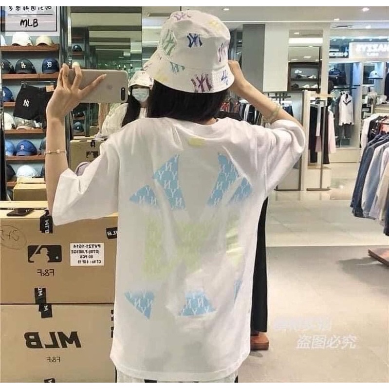 Áo Tee MLB logo rainbow