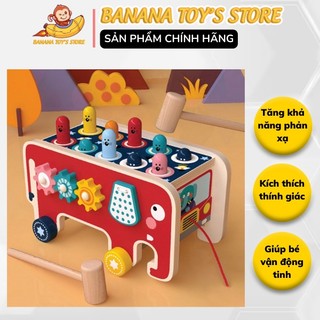 Đồ chơi giáo dục - Đập chuột, chơi nhạc và kèm bánh răng xoay Banana Toy's giúp bé phát triển vận động toàn thân