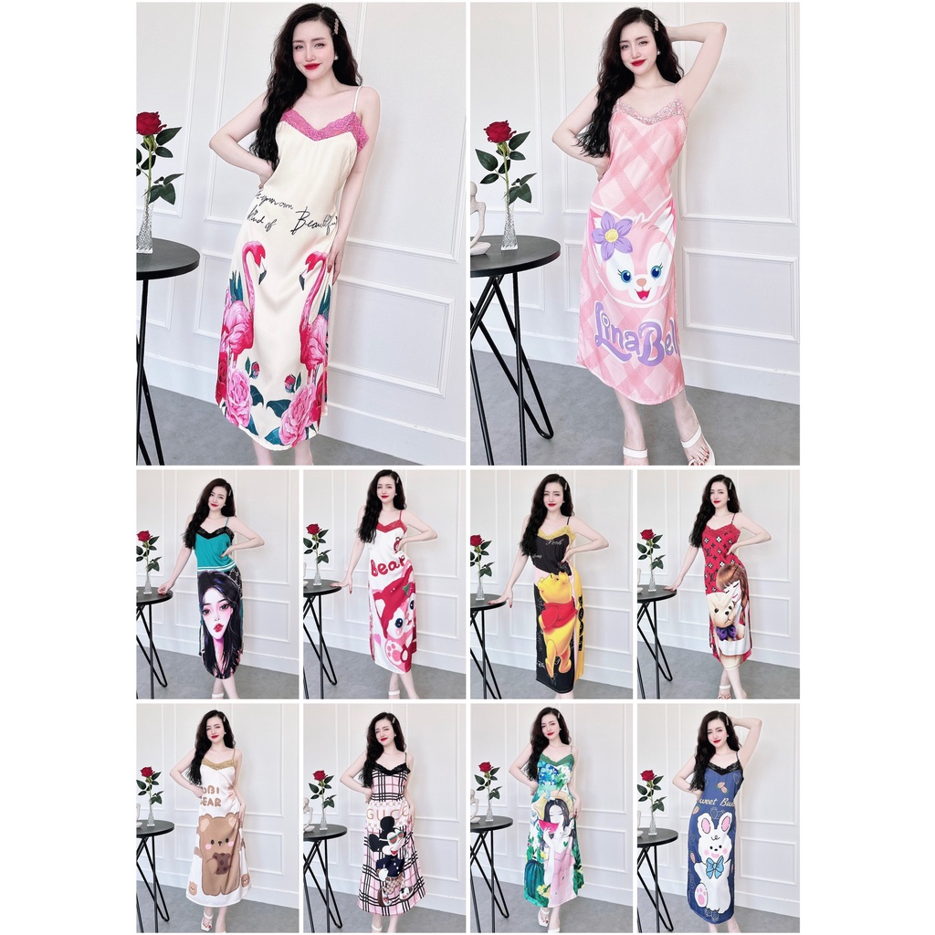 [Mã BMLT30 giảm đến 30K đơn 299K] Váy Ngủ Nữ Lụa SOJUN Chất Latin In 3D Xẻ Tà Dưới 65 Ký | BigBuy360 - bigbuy360.vn