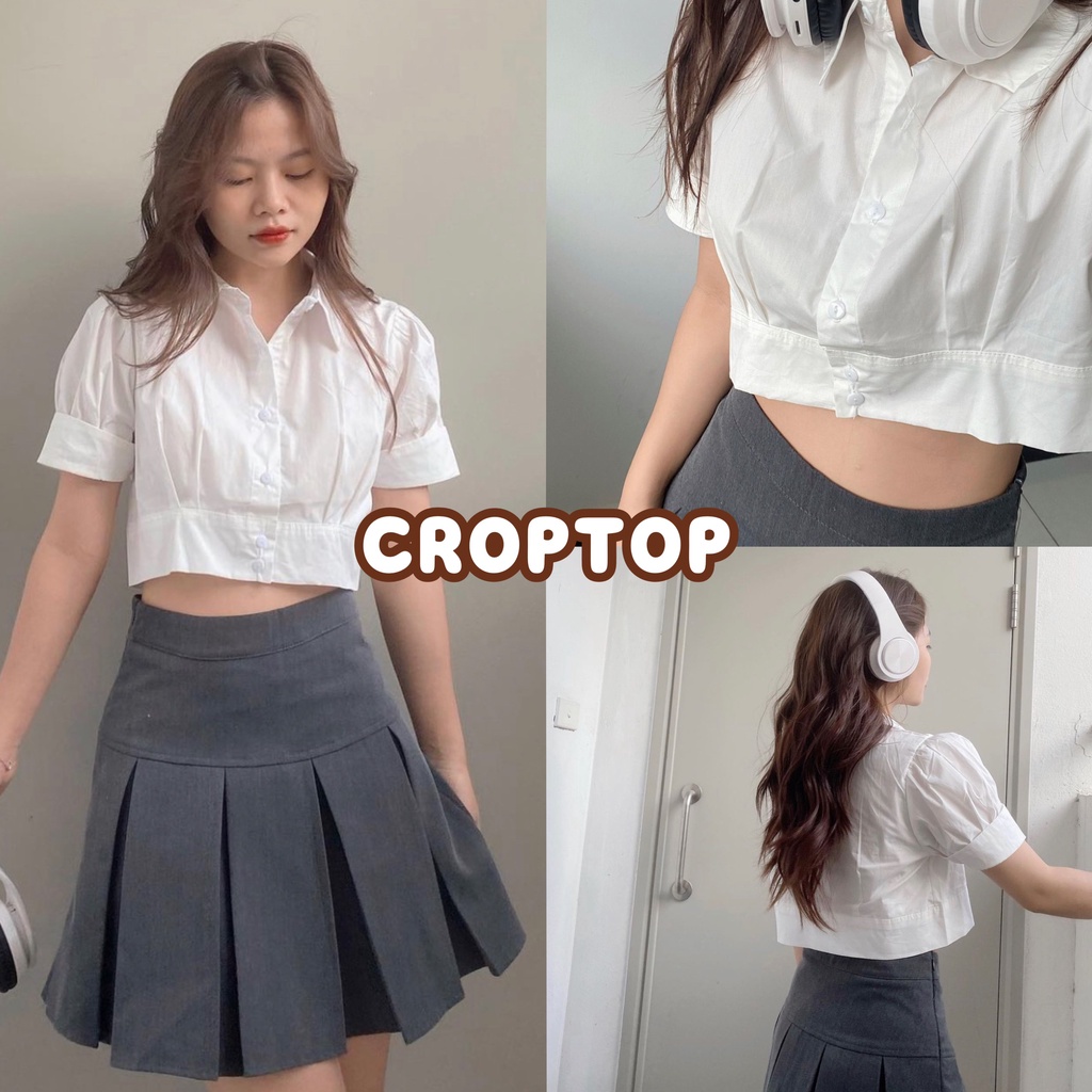 Áo Sơ Mi Croptop Cổ Đức - Titto Closet