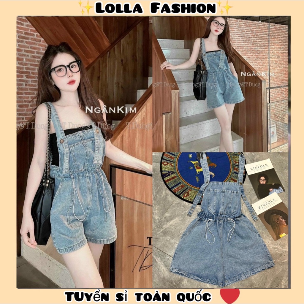 : Quần Sooc Yếm Jean Rút Dây [LOLLA_YE_FASHION]