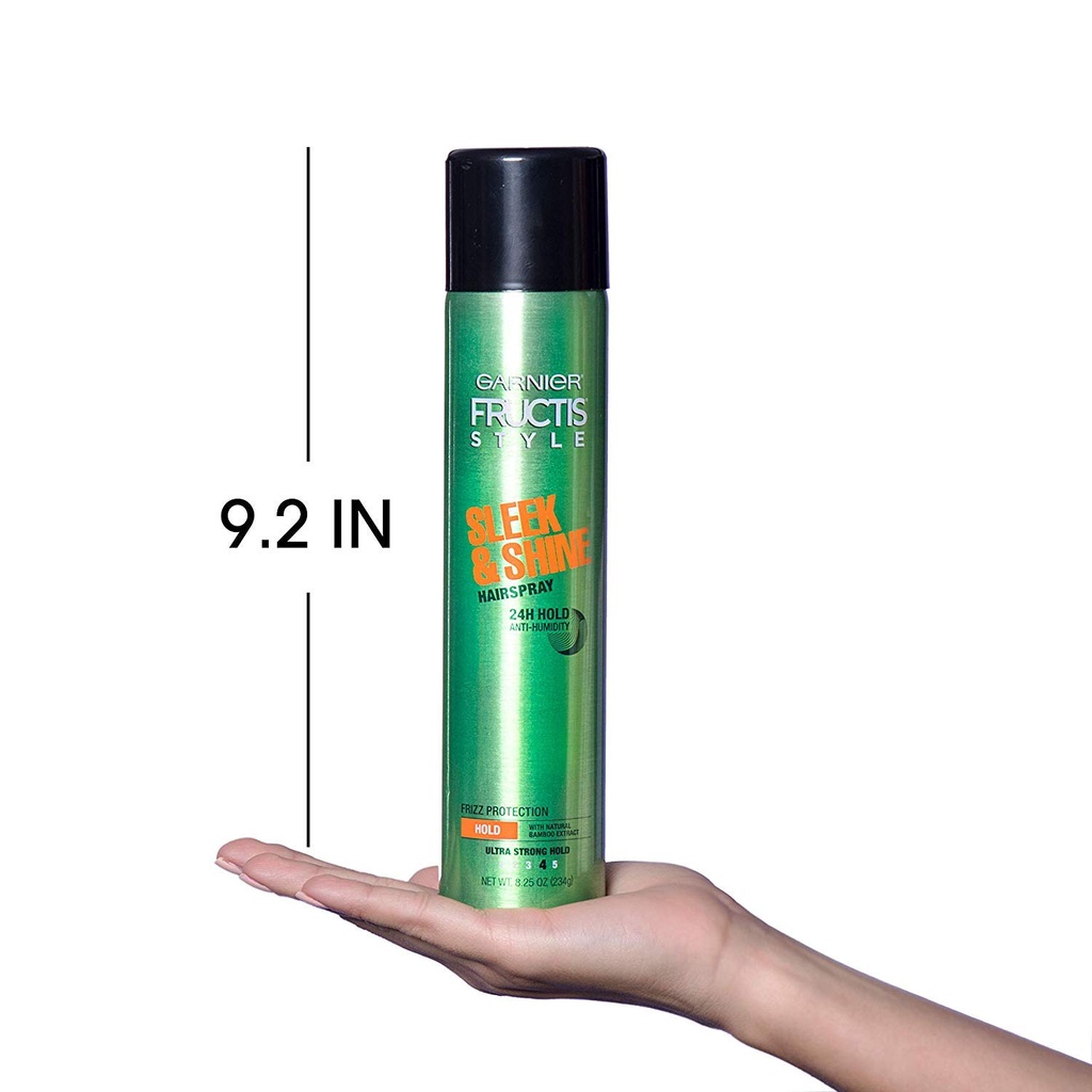 Keo xịt giúp làm mượt & giữ nếp tóc Garnier Fructis Style Sleek & Shine 234g của Mỹ chính hãng