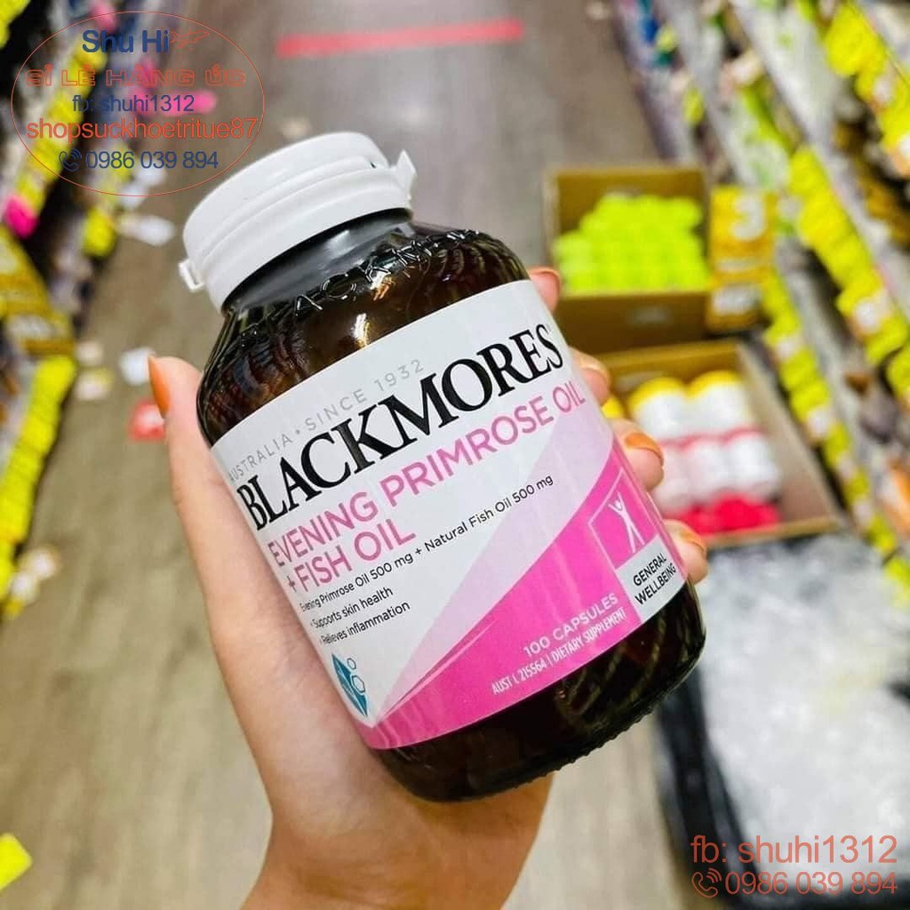 Viên uống tinh dầu hoa anh thảo và dầu cá blackmores evening primrose oil, fish oil 1000mg 100 viên Úc