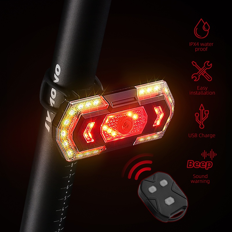 Đèn xi nhan WEST BIKING gắn đuôi xe đạp sạc USB tiện dụng