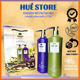 Cặp dầu gội dầu xả collagen toco italia 785ml chính hãng – phục hồi, kích thích mọc tóc, mềm mượt huế store