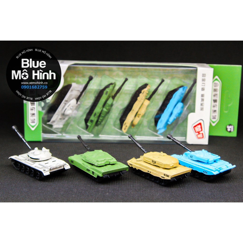 Set 4 xe tank chiến đấu bằng kim loại 1:64