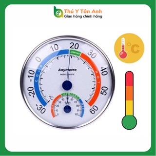 Nhiệt kế, ẩm kế đo nhiệt độ chuồng trại chăn nuôi lợn, gà, vật nuôi dạng tròn treo tường - THÚ Y TÂN ANH