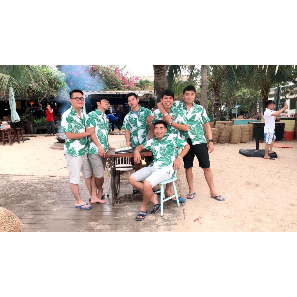 Sơ mi Đi Biển, Sơ mi Hawaii Vải Tơ Đũi Cao Cấp