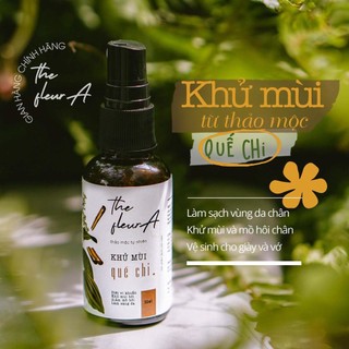 Xịt hôi chân quế chi - tràm trà - khử mùi hôi hiệu quả the fleura handmade 30ml