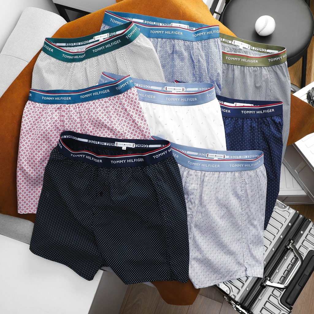 Quần Short Ngủ Tommy Hilifiger Đai Mịn họa tiết nhiều màu xuất xịn cực sang Chất Cotton Cao Cấp Thoáng Mát