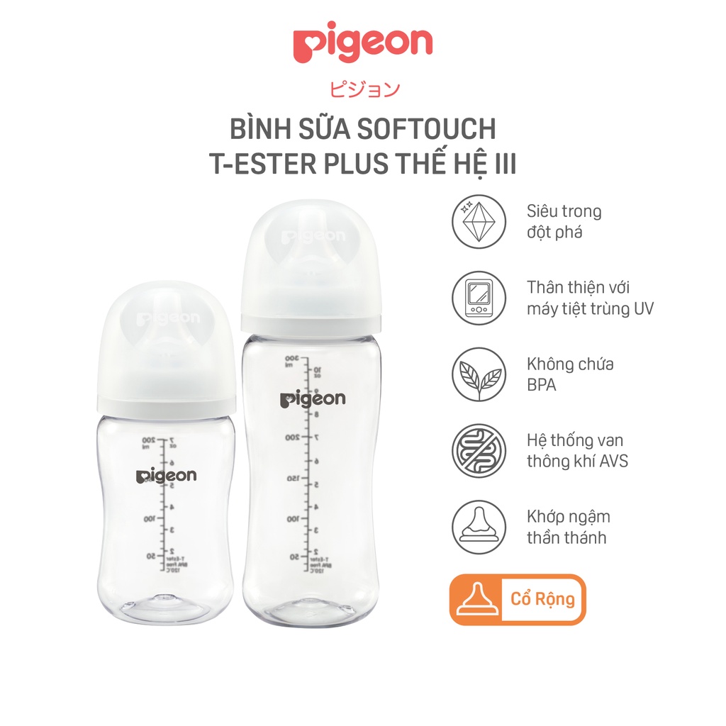 Bình Sữa Softouch T-Ester Plus Thế Hệ III 200ml/300ml